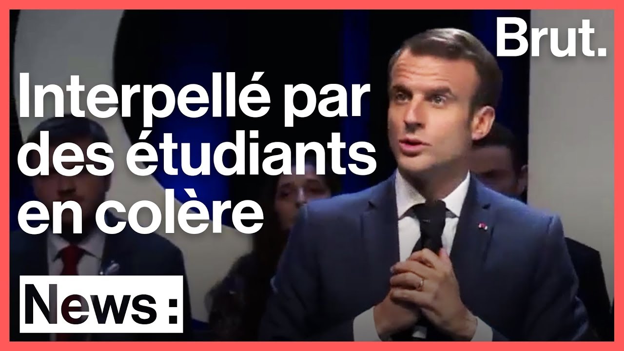 Dans une université belge, des étudiants interpellent Emmanuel Macron