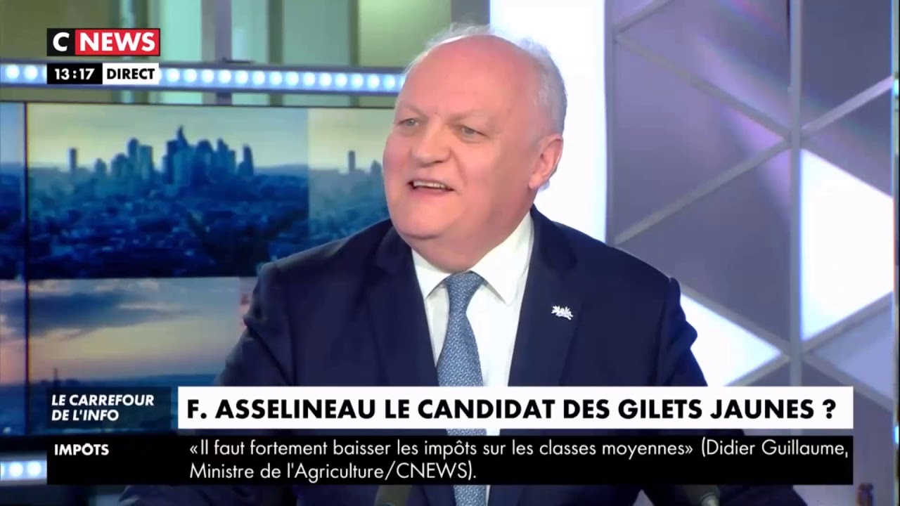 François Asselineau sur Cnews à propos des Gilets Jaunes