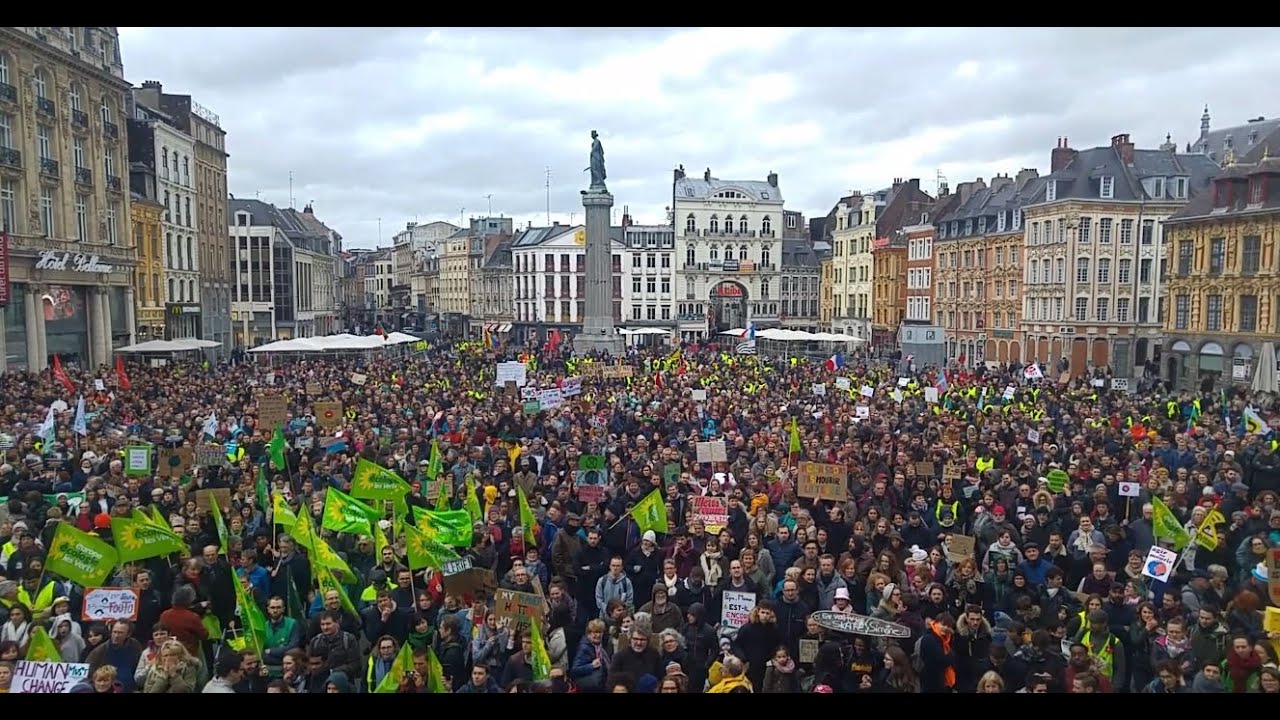 Gilets Jaunes Lille Acte 18 et la Marche pour le climat: Un monde fou ce samedi 16 mars 2019 !