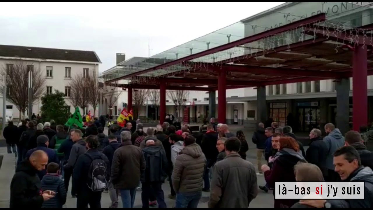 Le cortège des cheminots rejoint la manifestation à Clermont