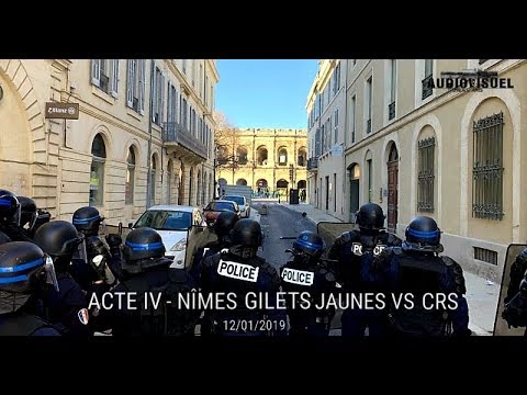 Nîmes – Guérilla Urbaine – Gilets Jaunes vs CRS – Acte IX – 12/01/2019