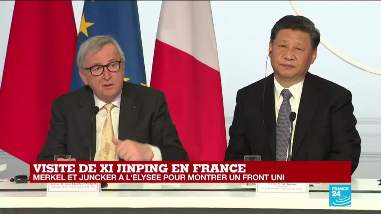 REPLAY – Discours de Jean-Claude Juncker devant Xi Jinping, Macron et Merkel réunis à l’Élysée