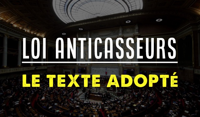 LOI ANTICASSEURS : le texte de loi complet adopté par le Sénat