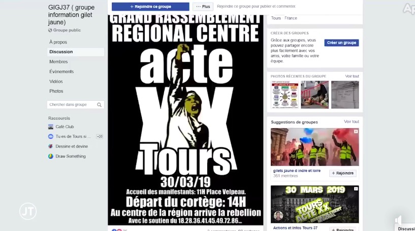 Gilets Jaunes, acte 20: manifestation régionale à Tours