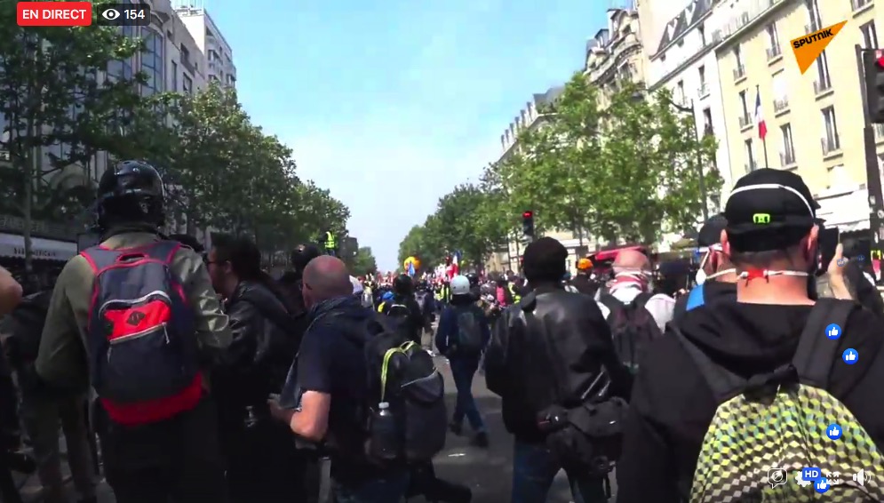 Journée de mobilisation des syndicalistes et des Gilets jaunes ce 1er mai à Paris