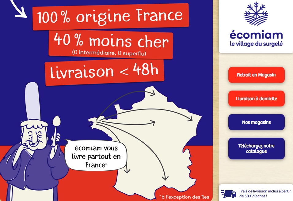 Ecomiam : des surgelés 100% français, 40% moins cher !