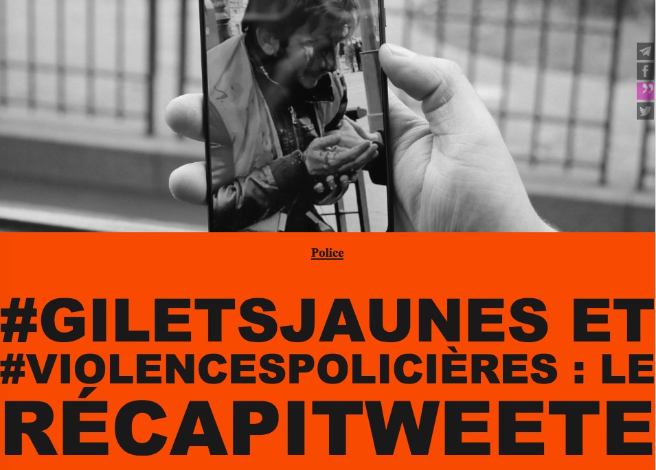 #GiletsJaunes et #Violencespolicières : le récapitweete