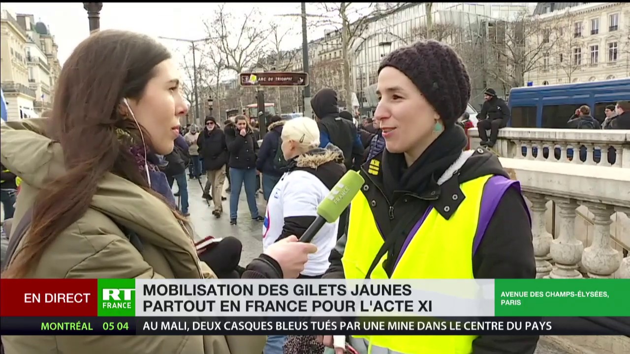 Un rassemblement sur les Champs-Elysées pour l’acte 11 des Gilets jaunes