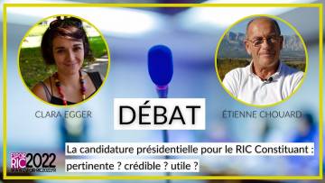 Débat sur la candidature Espoir RIC 2022 à la présidentielle avec Clara Egger et Étienne Chouard