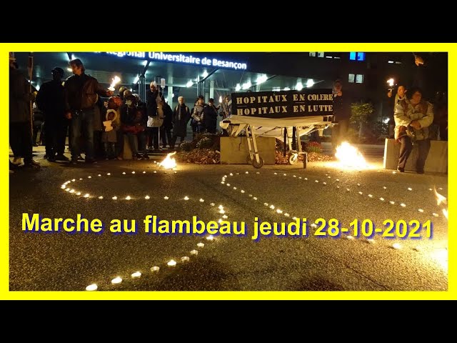 Besançon Marche au flambeau en mémoire des soignants suspendus