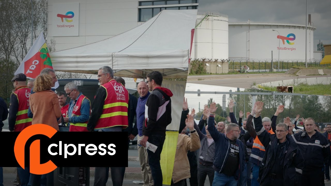 Carburants : la grève se poursuit à la raffinerie du Havre (10 octobre 2022, Le Havre, France)