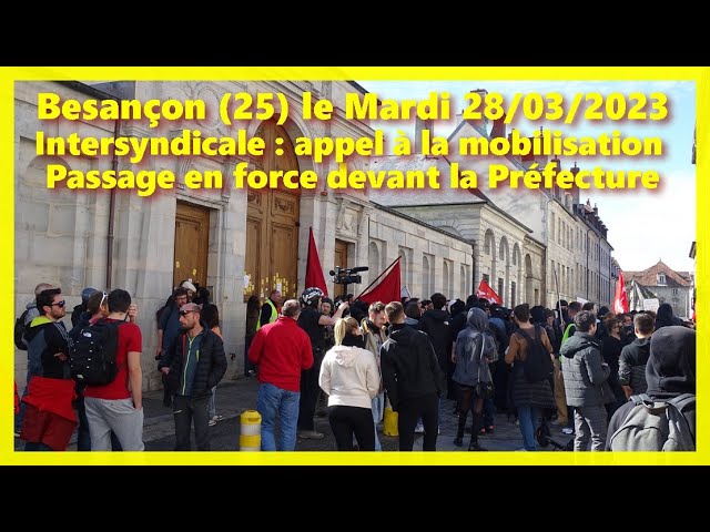 Besançon un vent de révolte souffle en fin de manifestation, mardi 28/03/2023