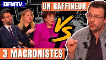 Un RAFFINEUR en grève ÉTEINT trois macronistes EN DIRECT – Adrien Cornet sur BFMTV